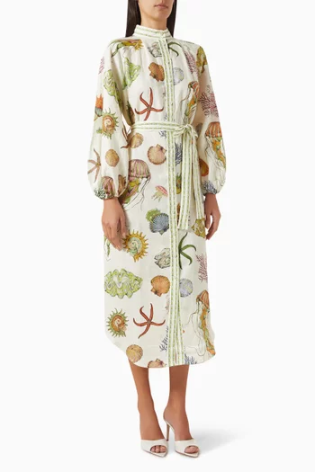 Sea House Midi Shirtdress in Linen