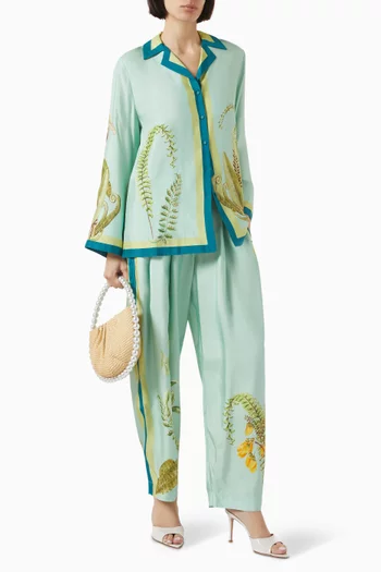 Anita Printed Pants in Satin