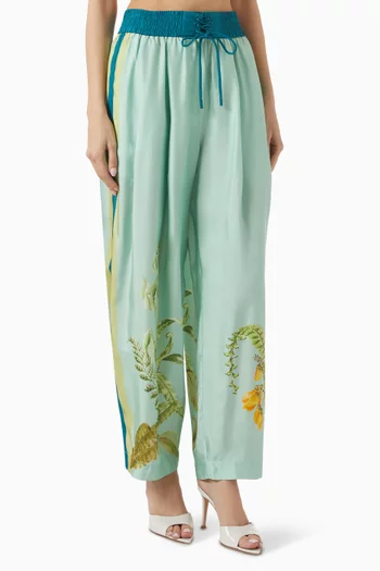 Anita Printed Pants in Satin