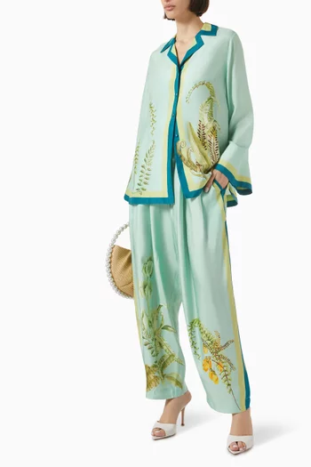 Anita Printed Shirt in Satin