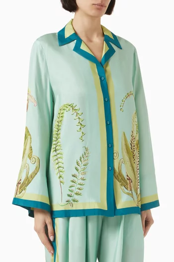 Anita Printed Shirt in Satin