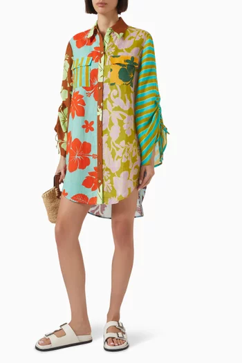 Poppy Spliced Shirt in Linen