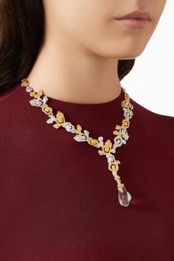 Riverstone Mix Necklace in 925 Sterling Silver & 24kt Gold