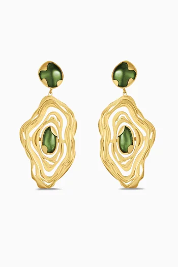 أقراط نيبولا نحاس مطلي ذهب عيار 18