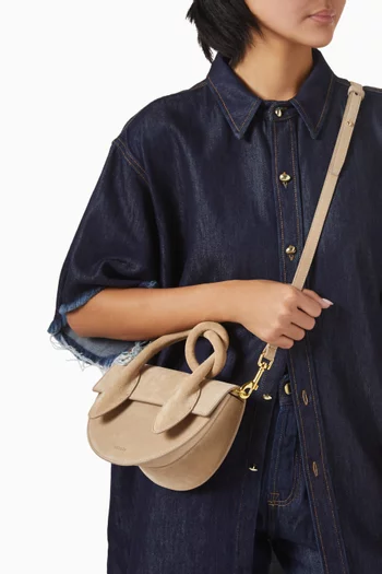 Small Pretzel Bag in Grained Leather