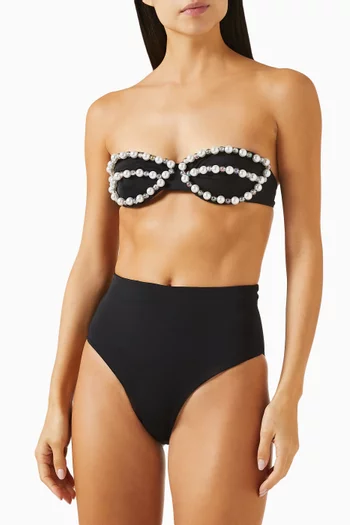 Silvana Pearl-embellished Bikini Top