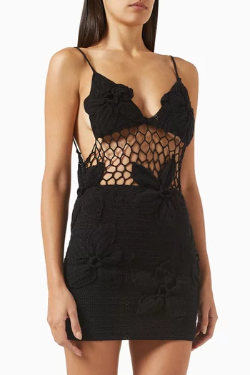 Flora Crochet Mini Dress
