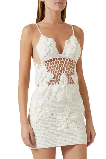 Flora Crochet Mini Dress