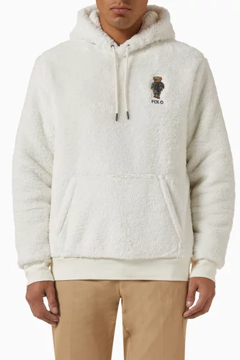 Polo Bear Hoodie in Hi-pile Fleece