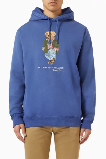 Polo Bear Hoodie in Cotton Fleece