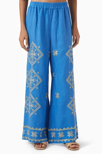 Wide-leg Pants in Linen