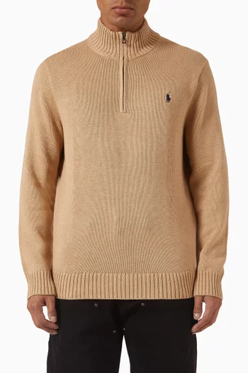 Polo Pony Half Zip Sweater in Knit