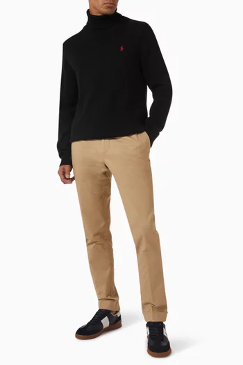 Polo Pony Turtleneck Sweater in Cotton Knit