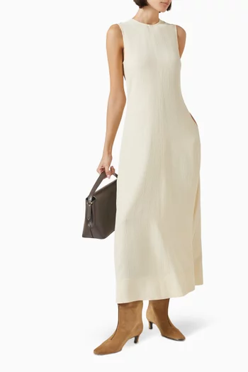 Woven Stripe Maxi Dress in Viscose Blend