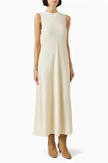 Woven Stripe Maxi Dress in Viscose Blend