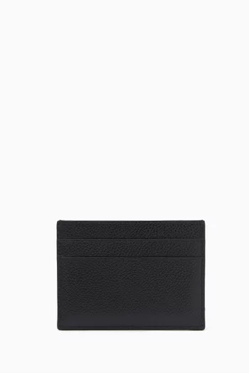 Tape Logo Card Holder in Leather