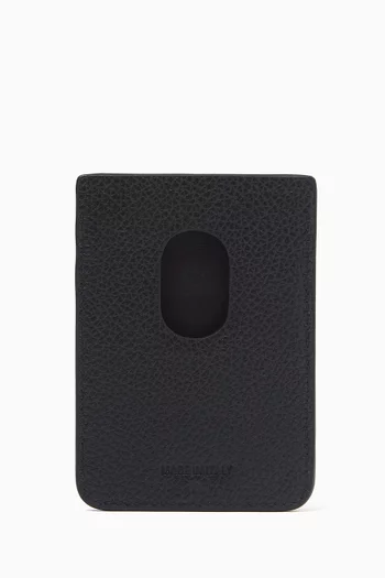 Tape Logo Magnet Card Holder in Leather