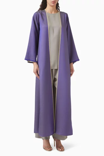 Two-tone Abaya Set in Poly-silk