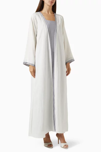 طقم عباية مزيج كتان، 4 قطع