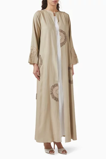 طقم عباية كتان