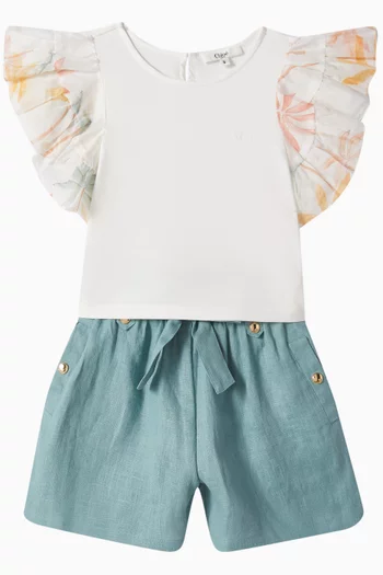 Tie-up Shorts in Linen