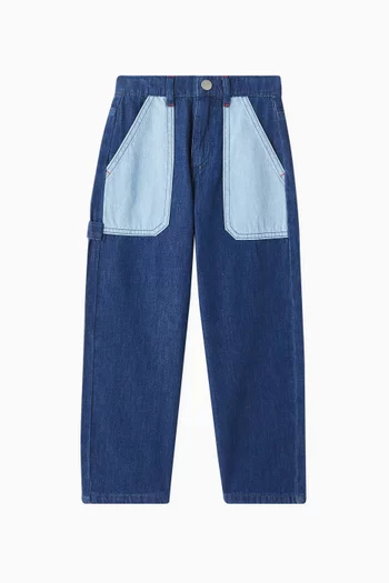 Patch Pocket Jeans in Denim