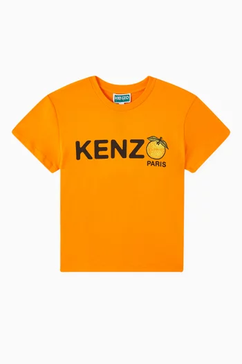 تي شيرت بطبعة شعار الماركة قطن عضوي