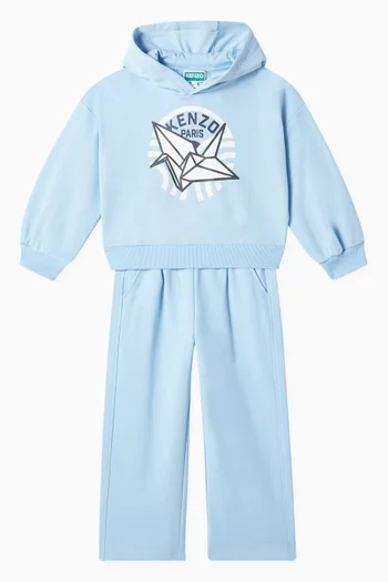 Logo-embroidered Wide-leg Sweatpants in Cotton-fleece