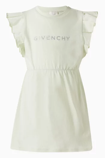 Glitter Logo Dress in Cotton