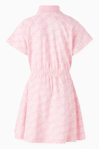 Logo-print Polo Dress in Organic Cotton-pique
