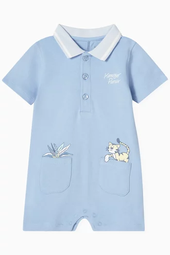 Tiger Logo-print Romper in Organic Cotton