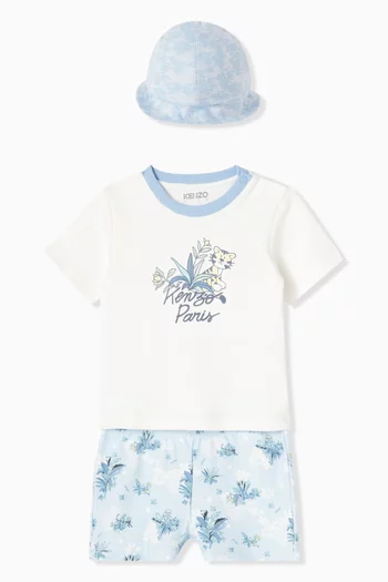 Tiger Logo-print 3-piece Set in Organic Cotton