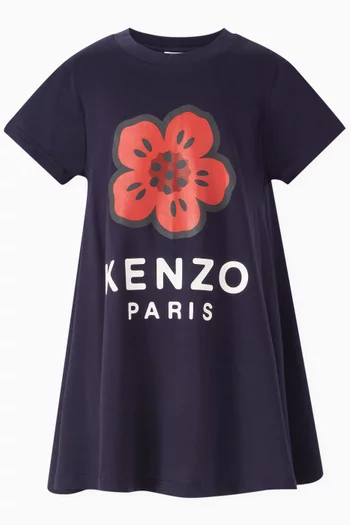 Boke Flower-print Dress in Organic Cotton-jersey
