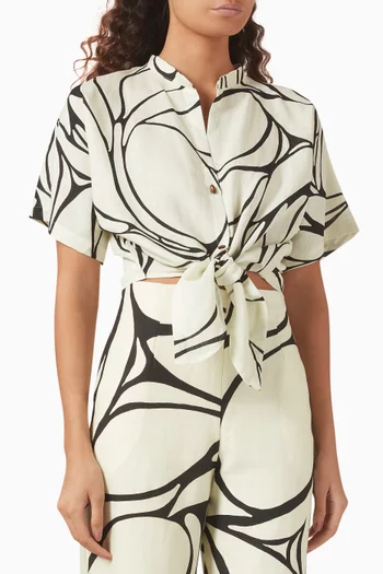 Leroy Tie-up Top in Linen