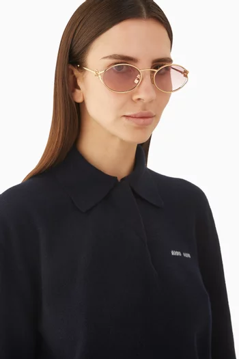 Oval Sunglasses in Metal