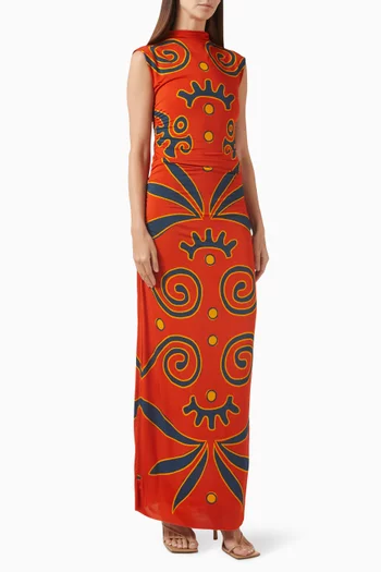 Alma Maxi Dress in Recycled Polyester Blend
