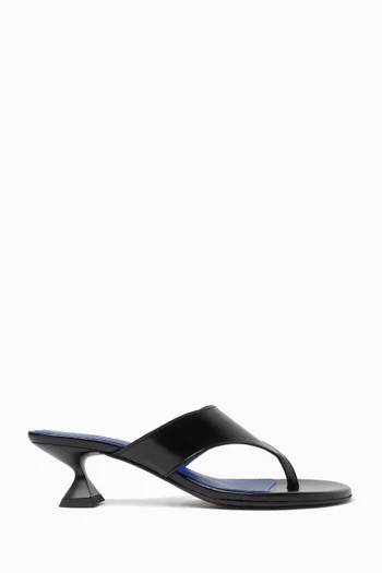 Tess 45 Thong Mule Sandals in Leather