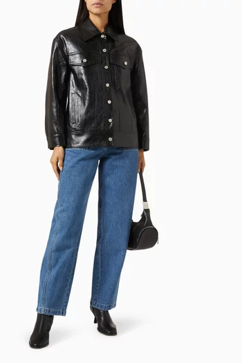 جاكيت بومبر جلد صناعي