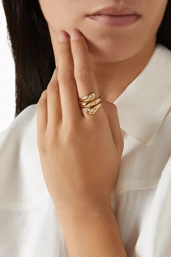 Adriana Snake Ring in Gold-plated Brass