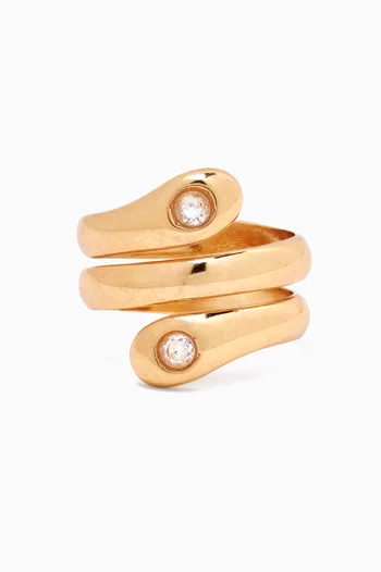 Adriana Snake Ring in Gold-plated Brass