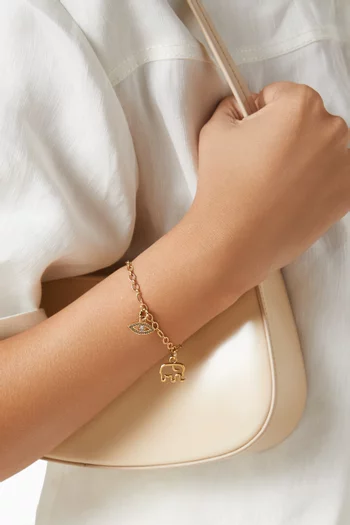 Pansy Charm Bracelet in Gold-plated Brass
