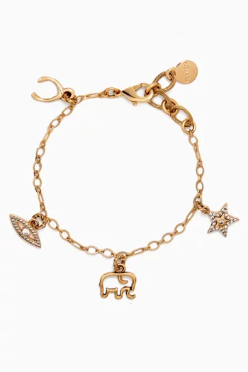 Pansy Charm Bracelet in Gold-plated Brass