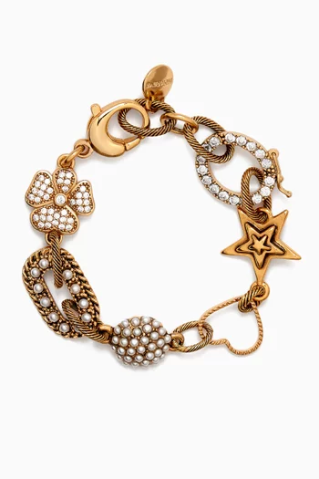 Lunair Charm Bracelet in Gold-plated Brass