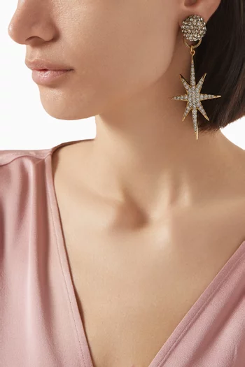Tilda Star Drop Clip-on Earrings in Gold-plated Brass