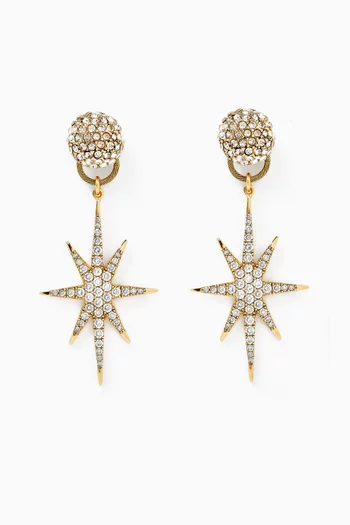 Tilda Star Drop Clip-on Earrings in Gold-plated Brass
