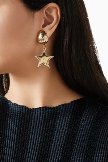 Johnson Star Clip-on Earrings in Gold-plated Brass