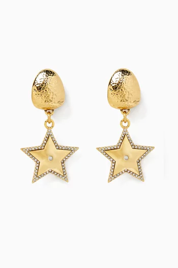Johnson Star Clip-on Earrings in Gold-plated Brass