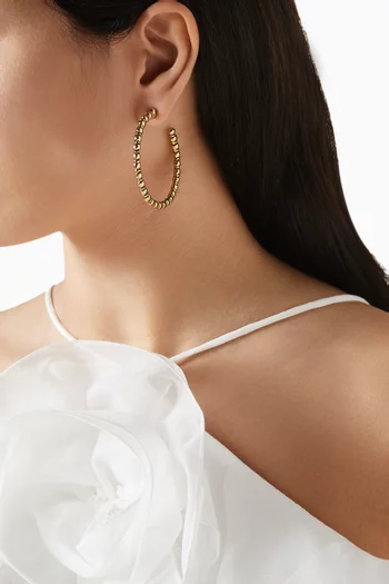 Heart on Fire Hoop Earrings in Gold-plated Brass