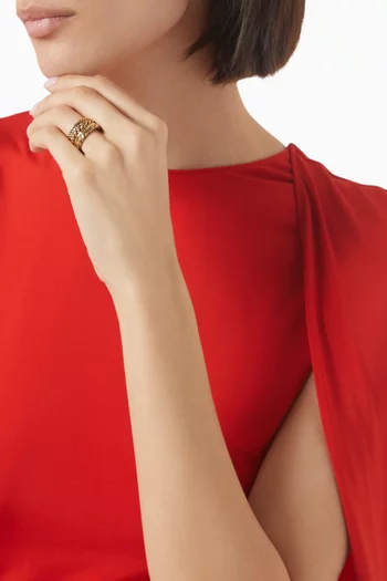 Yüzüko Rings in Gold-plated Brass, Set of 4