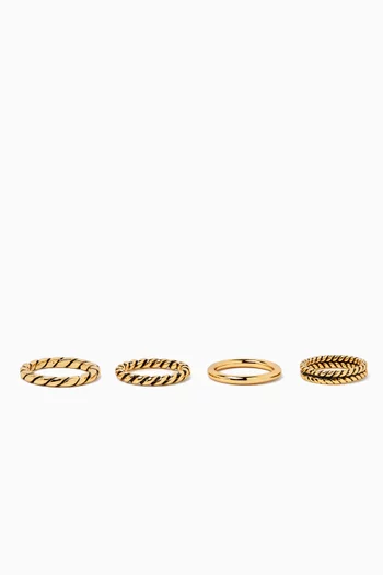 Yüzüko Rings in Gold-plated Brass, Set of 4